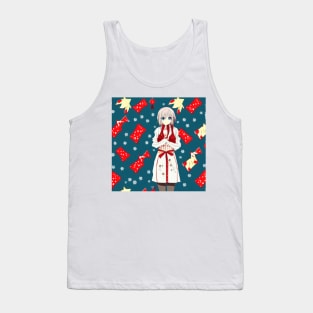 Anime Christmas Girl and Candy&amp;#39;s Patterns! Exclusive Tank Top